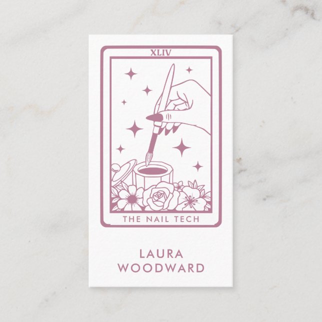 Dusty-Rosa för Nagel Tech Tarot Card Visitkort (Framsida)