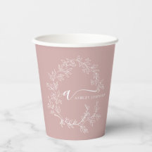 Dusty Rosa Girly Script Monogram Namn Modern