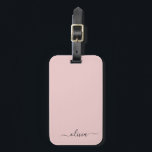 Dusty Rosa Girly Script Monogram Namn Modern Bagagebricka<br><div class="desc">Dusty Rosa Monogram Lägg till ditt eget Namn-skript Namnteckning Pillow. Märkrn i bagagepåsen gör perfekten söt 16-årsjubileum,  bröllop,  möhippa,  babydusch eller bachelorette-festgåva till någon som kärlek en chic elegant och modern stil.</div>