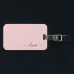Dusty Rosa Girly Script Monogram Namn Modern Bagagebricka<br><div class="desc">Dusty Rosa Monogram Lägg till din egen Märkre i Namn Script Luggage Bag. Med påsen blir märkrn perfekt söt 16-årsdag,  bröllop,  möhippa,  babydusch eller bachelorette-fest för någon som dekorerar hennes rum i stil.</div>