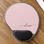 Dusty Rosa Girly Script Monogram Namn Modern Gel Musmatta<br><div class="desc">Dusty Rosa Monogram Lägg till din egen Namn-muspekare (Mouse Pad). Det gör perfekten söt 16-årsjubileum,  bröllop,  möhippa,  årsdag,  babydusch eller bachelorette-fest för någon som glam lyxen och chic stilar i kärlek.</div>