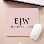 Dusty Rosa Girly Script Monogram Namn Modern Musmatta<br><div class="desc">Dusty Rosa Monogram Lägg till din egen Namn-muspekare (Mouse Pad). Det gör perfekten söt 16-årsjubileum,  bröllop,  möhippa,  årsdag,  babydusch eller bachelorette-fest för någon som glam lyxen och chic stilar i kärlek.</div>