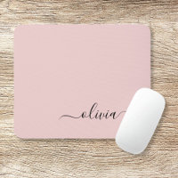 Dusty Rosa Girly Script Monogram Namn Modern