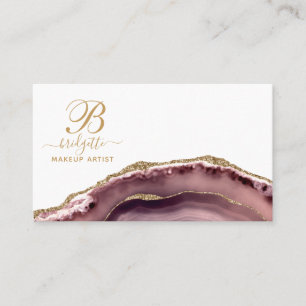 Dusty Rosa Guld Agate Makeup Artist Visitkort