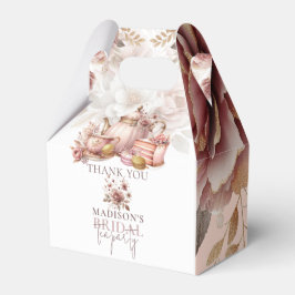Dusty Rosa Guld Bröllops Tea Shower Anpassad Presentaskar