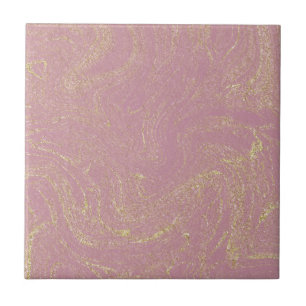 Dusty Rosa Guld Marble Kakelplatta