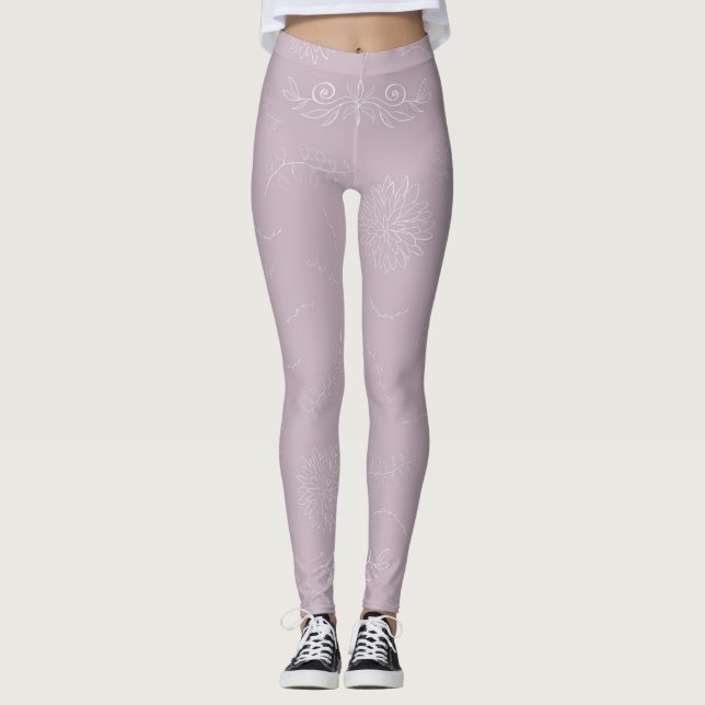 Dusty Rosa Hand plockade Women's Leggings (Framsida)