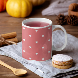 Dusty Rosa Hearts, Cute Valentine Day Dusty Kaffemugg