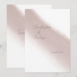 Dusty Rosa Kalligrafi Watercolor Save the Date Inbjudningar