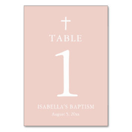 Dusty Rosa Kor Girl Girl Baptism Bordsnummer Card
