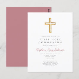 Dusty Rosa Kor Religiösa Boy First Communion Vykort