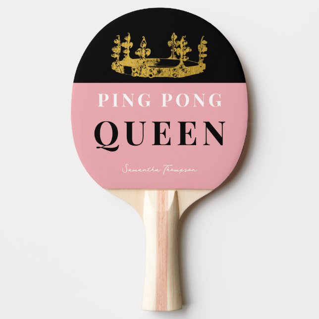 Dusty Rosa Krona Bord Tennis Queen Glam Anpassning Pingisracket (Framsidan)