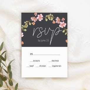 Dusty Rosa Lila Blommigt Bröllop OSA Card Kort