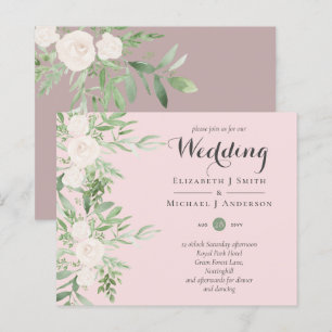 Dusty Rosa Magnolia Sage Blommigt BUDGET BRÖLLOP I
