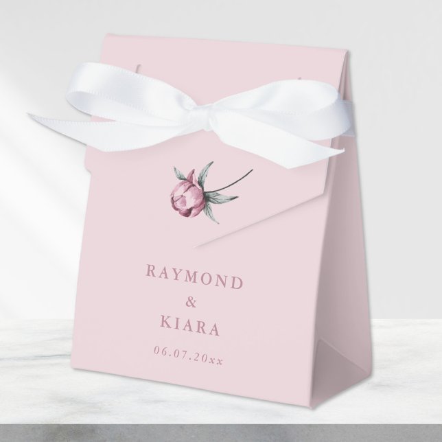 Dusty Rosa Mauve Peony Minimal Bröllop Presentaskar (dusty pink peony simple modern vintage wedding favor box
)