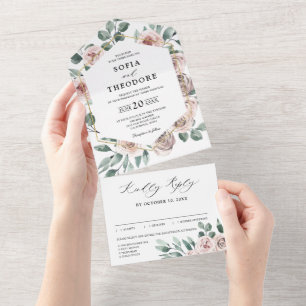 Dusty Rosa Mauve Ro Blommigt Geometric Bröllop