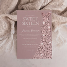 Dusty Rosa Mauve Ro Guld Dress Sweet 16 sexton