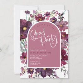 Dusty Rosa Mauve Wildblommor Grad Party Investigat Inbjudningar