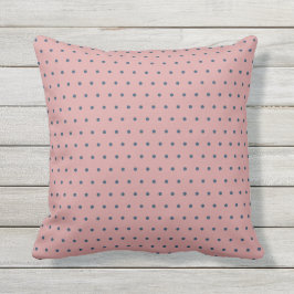 Dusty Rosa med Blue Polka dots Kudde
