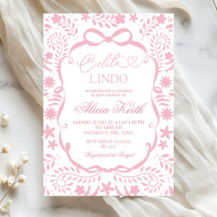 Dusty Rosa Mexikansk Baby Shower Cielito Lindo Inbjudningar
