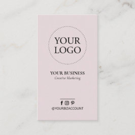 Dusty Rosa Minimal Logotyp Business Social Media Visitkort