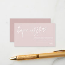Dusty Rosa minimalist Baby Shower Diaper Raffle
