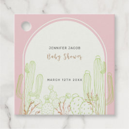 Dusty Rosa Minimalist Boho Cactus Arch Baby Shower Gåvor Etiketter