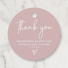 Dusty Rosa Minimalist Modern Boho Baby Shower Gåvor Etiketter