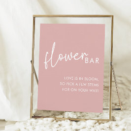 Dusty Rosa Minimalist Script Shower Flower Pub Poster