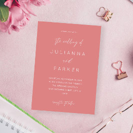 Dusty Rosa MOD Calligraphy Wedding bjudande Inbjudningar