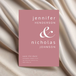 Dusty Rosa Modern Ampersand Typografi Bröllop Spara Datumet