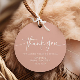 Dusty Rosa Modern Baby Shower Favor Taggar enkla Gåvor Etiketter