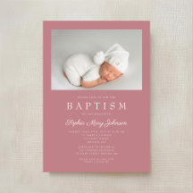 Dusty Rosa Modern Girl Photo Baptism