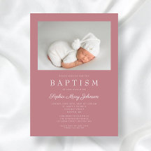 Dusty Rosa Modern Girl Photo Baptism