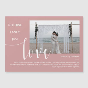 Dusty Rosa Modern Minimal Script Photo Magnet