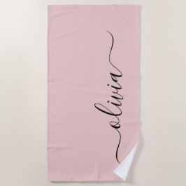 Dusty Rosa Modern Script Girly Monogram Namn