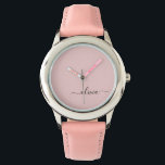 Dusty Rosa Modern Script Girly Monogram Namn Armbandsur<br><div class="desc">Dusty Rosa Simple Script Monogram Namn Watch. Det gör perfekten söt 16-årsjubileum,  bröllop,  möhippa,  årsdag,  babydusch eller bachelorette-fest för någon som glam lyxen och chic stilar i kärlek.</div>