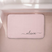 Dusty Rosa Modern Script Girly Monogram Namn