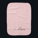 Dusty Rosa Modern Script Girly Monogram Namn Bebistrasa<br><div class="desc">Dusty Rosa Simple Script Monogram Namn Burp Cloth. Det gör att perfekt mor blir en gåva till babyduschflicka för någon som kärlek glam lyx och chic stilar.</div>