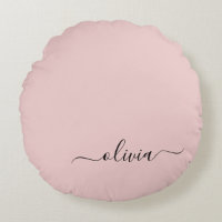 Dusty Rosa Modern Script Girly Monogram Namn