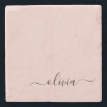 Dusty Rosa Modern Script Girly Monogram Namn Stenunderlägg<br><div class="desc">Dusty Rosa Simple Script Monogram Namn Stone Tile. Det gör perfekt studenten,  söt 16-årsdag,  bröllop,  möhippa,  årsdag,  babydusch eller bachelorette-fest till någon som kärlek glam lyx och chic stilar.</div>
