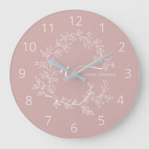  Dusty Rosa Modern Script Girly Monogram Namn