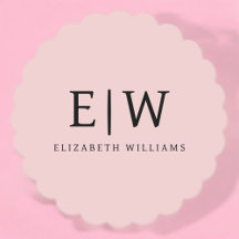  Dusty Rosa Modern Script Girly Monogram Namn