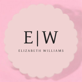  Dusty Rosa Modern Script Girly Monogram Namn Underlägg Papper