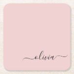 Dusty Rosa Modern Script Girly Monogram Namn Underlägg Papper Kvadrat<br><div class="desc">Dusty Rosa Simple Script Monogram Namn Papper Underläggs. Det gör perfekt studenten,  födelsedag,  bröllop,  möhippa,  årsdag,  babydusch eller bachelorette-fest till någon som glam lyx och chic stilar.</div>
