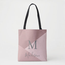 Dusty Rosa Monogram Namn Tygkasse