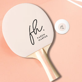  Dusty Rosa Monogram Script Namn Pingisracket