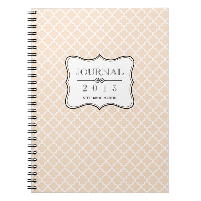 Dusty rosa Moroccan tile personlig journal Anteckningsbok Med Spiral (Framsidan)