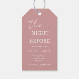Dusty Rosa natten före Bröllop Tack Presentetikett