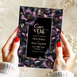 Dusty Rosa och Grått Blommigt Bröllop spara datum Inbjudningar